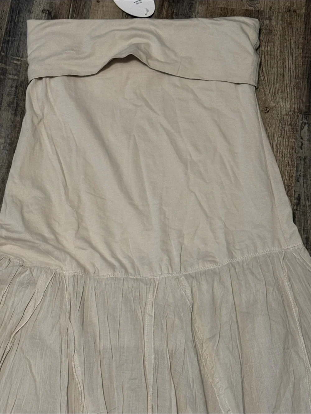Magazine Cream Strapless Maxi Dress Bohemian Festival Cottagecore Size L